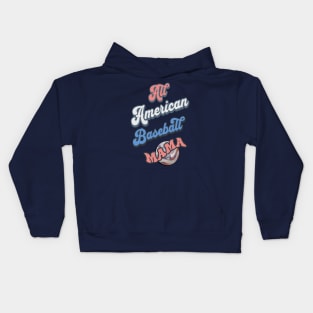 All American Baseball Mama Kids Hoodie